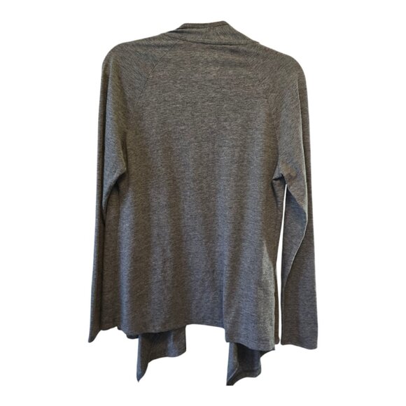 DANSKIN NOW SEMI-FITTED DRAP STYLE WATERFALL CARDIGAN WRAP SIZE MEDIUM GRAY - Picture 4 of 5